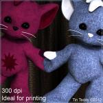 12 Plush Kitten Digital Clip Art For Scrapbooking,..