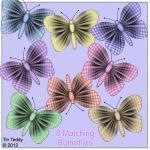 Ginghams Digital Papers And Butterflies -..
