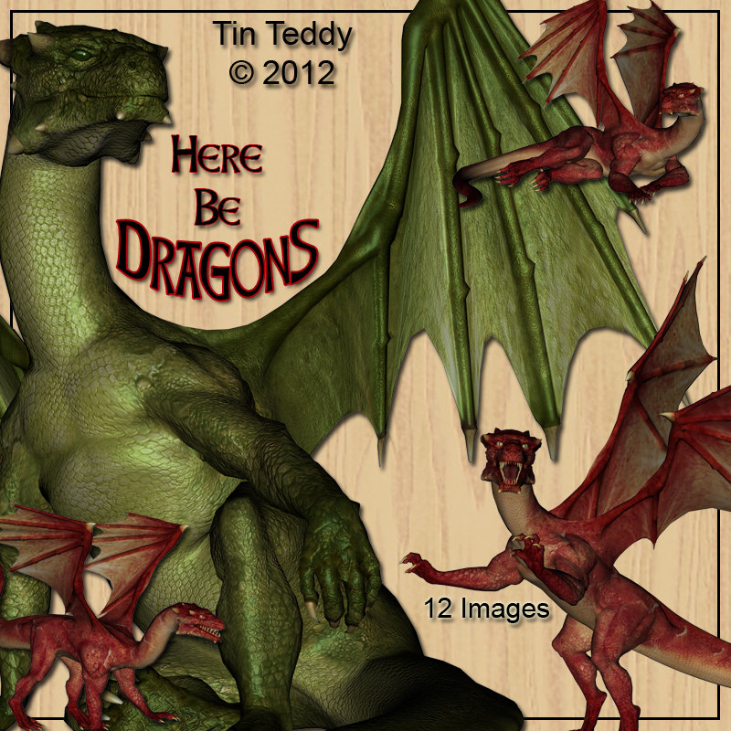 Dragons Digital Clip Art For Scrapbooking, Birthday Card Making ...