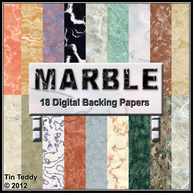 Marble Backgrounds - Digital Backing Papers For Scrapbooking, Birthday Card Making & More