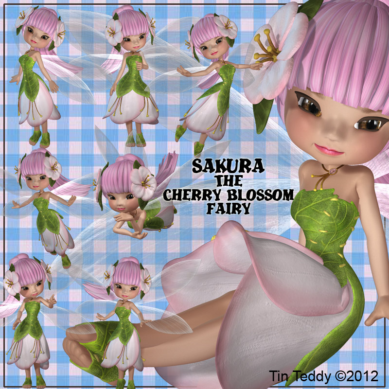 Fairy Digital Clip Art Sakura Cherry Blossom For Scrapbooking, Card Making, Decoupage And More